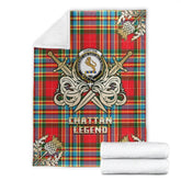 Chattan Tartan Gold Courage Symbol Blanket